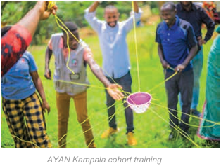 AYAN Kampala cohort taking part in a team-building exercise